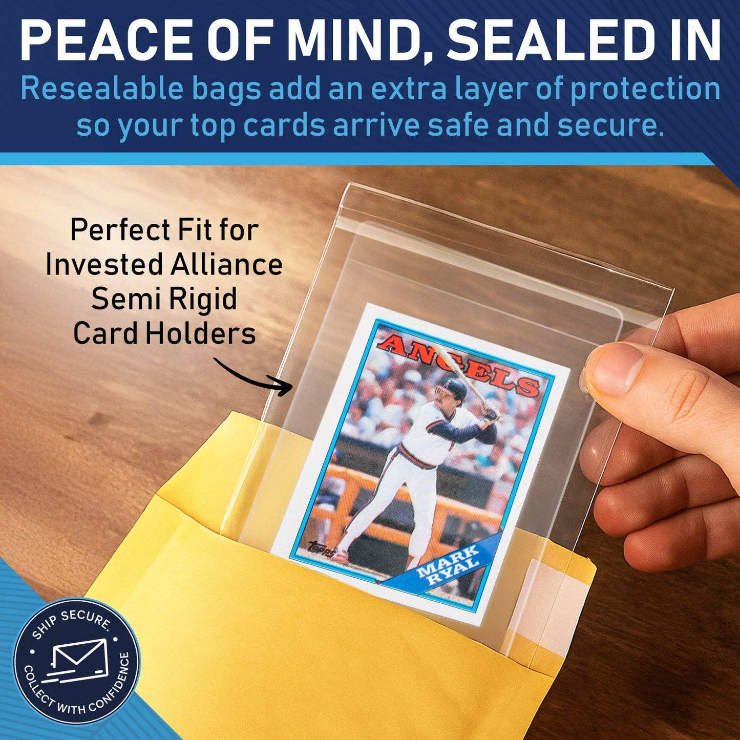 500 Pack Resealable Team Bags for Toploaders & Mags - Clear Adhesive Card Sleeves for Sports & TCG