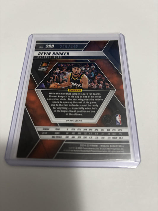 2024-25 Panini Mosaic Devin Booker #200 Orange Mosaic Prizm /249 Suns