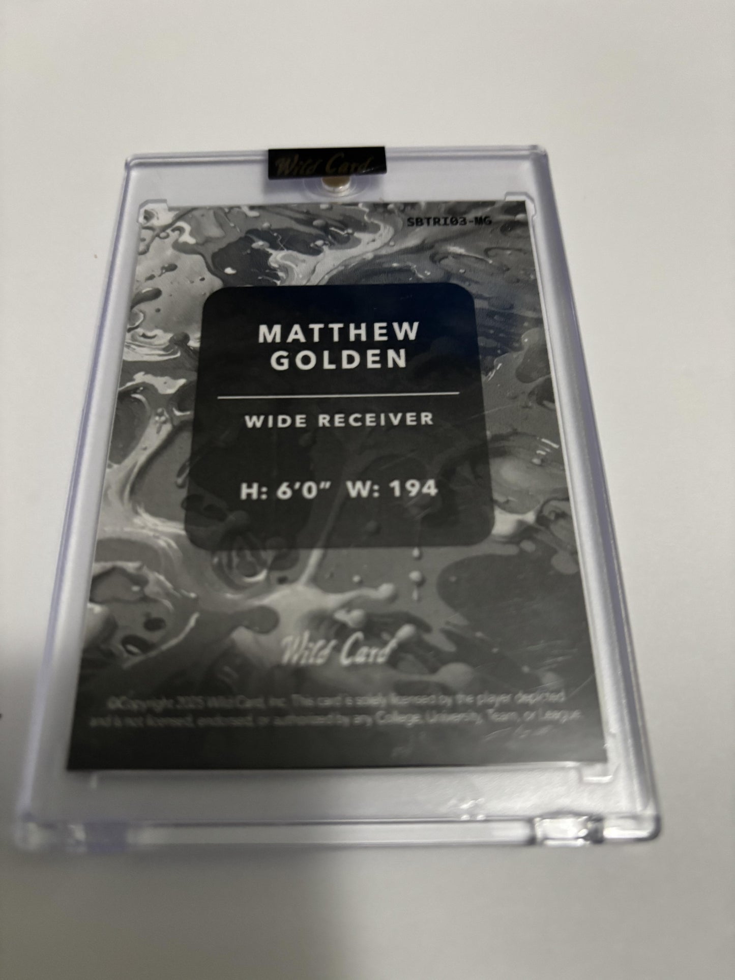 2025 Wild Card Splat Matthew Golden 1/1 Green Foil Rookie RC #SBTRI03-MG