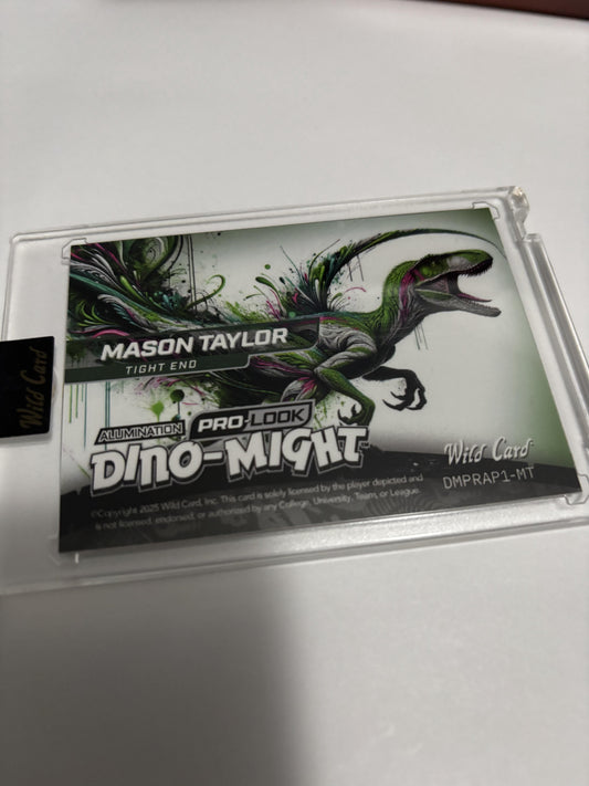 2025 Wild Card Alumination Dino-Might Mason Taylor Green Raptor /10 SSP LSU