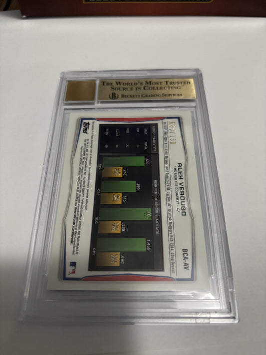 2014 Bowman Chrome Alex Verdugo Blue Refractor Rookie Auto /150 BGS 9.5 Gem Mint