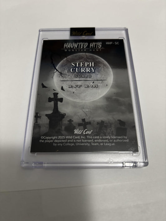 2025 Wild Card Haunted Hits Steph Curry Monster Hunt Red Sparkle 1/1 Case Hit