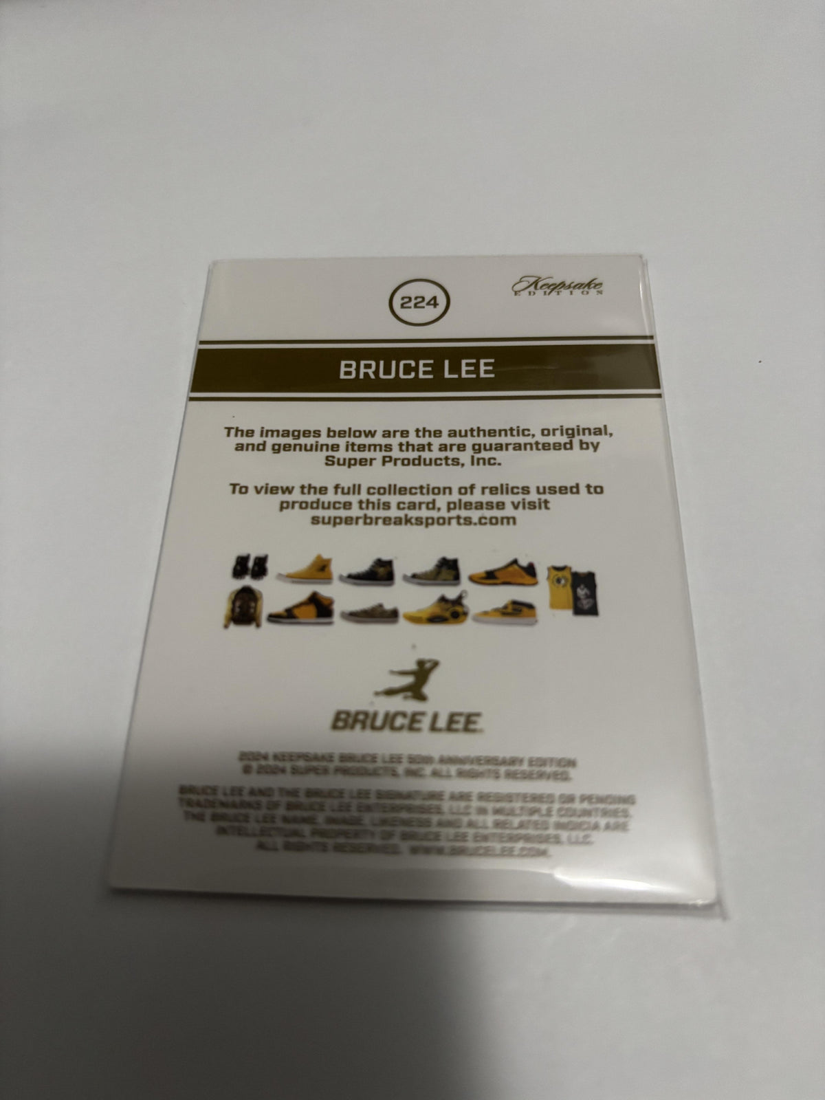 2024 Keepsake Bruce Lee 50th Anniversary Authentic Relic Card #224 Martial Arts