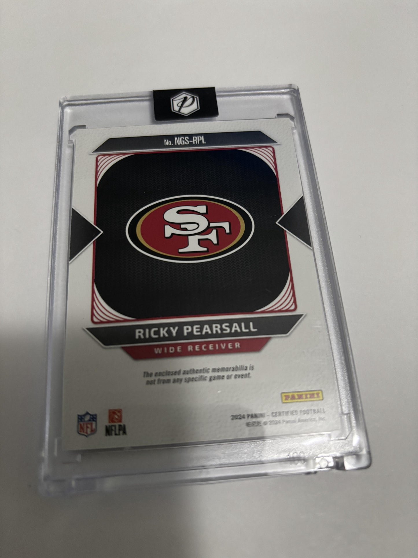 2024 Panini Certified New Generation Ricky Pearsall 3-Color Patch RC /99 49ers