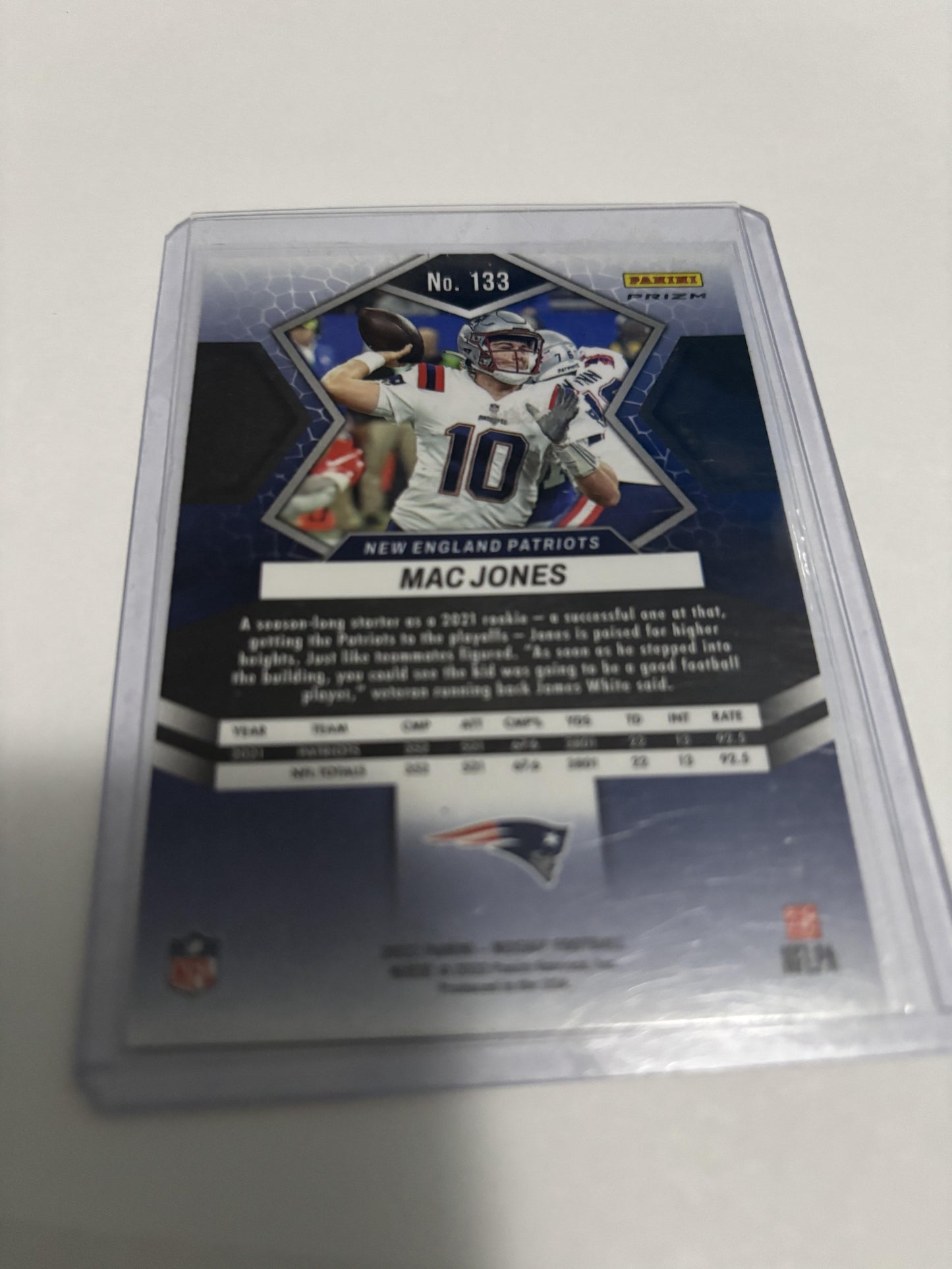 Mac Jones 2022 Panini Mosaic Red White & Blue Prizm