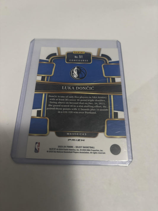 2023-24 Panini Select Luka Doncic Blue Prizm Concourse #51 Mavericks