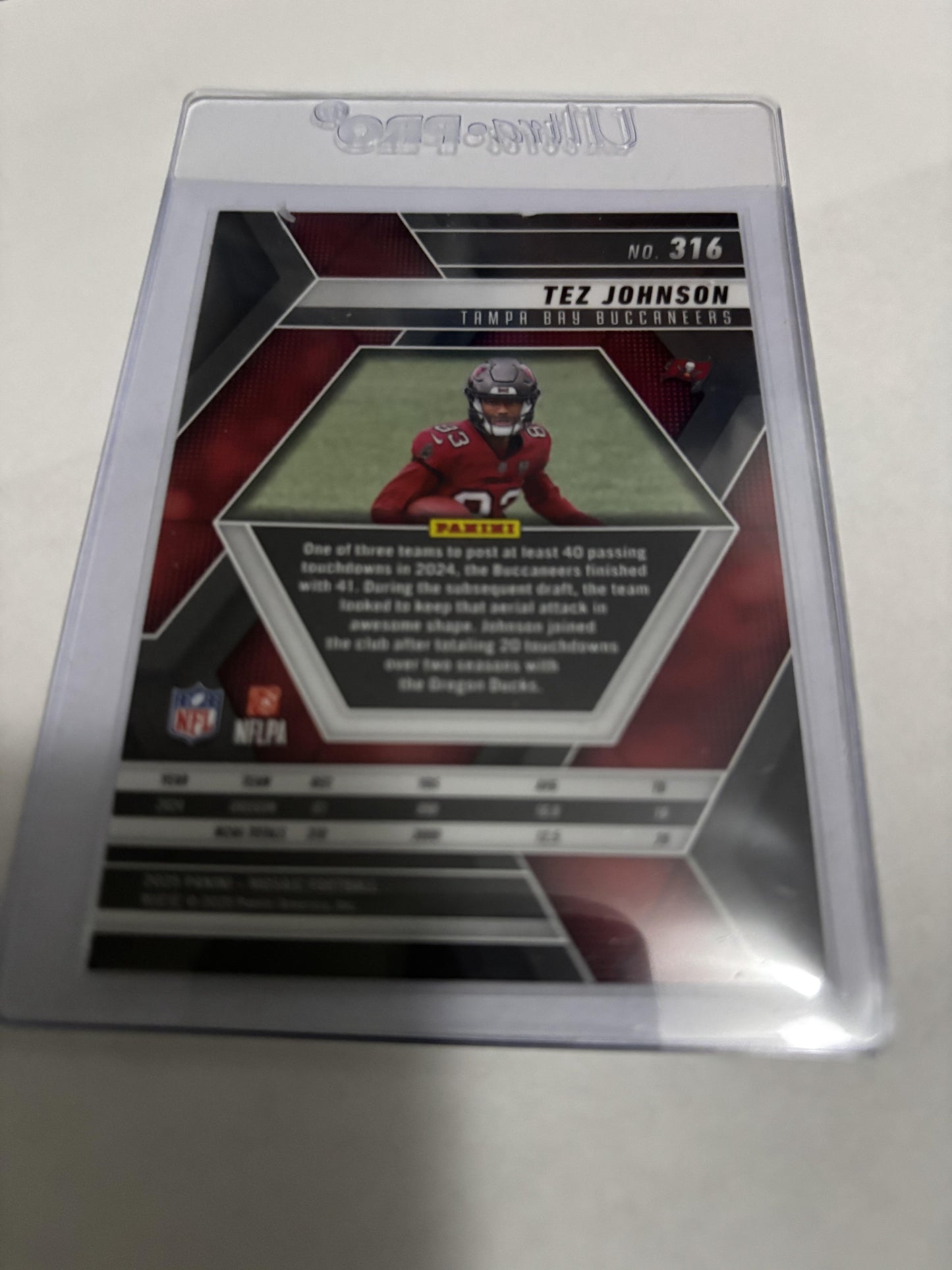 2025 Panini Mosaic Tez Johnson #316 RC Tampa Bay Buccaneers Rookie