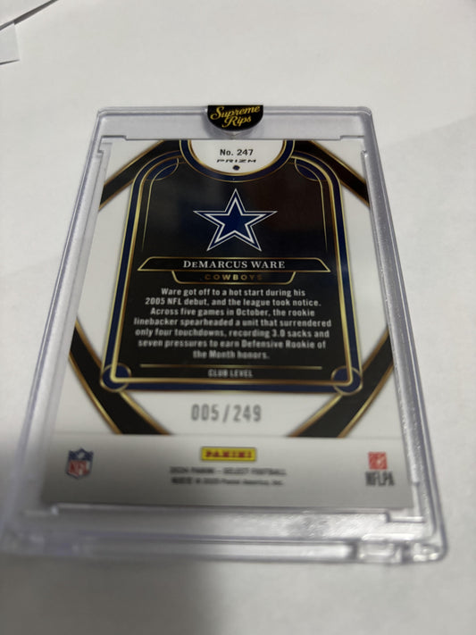 DeMarcus Ware 2024 Panini Select Red Disco Prizm #247 Serial Numbered 005/249