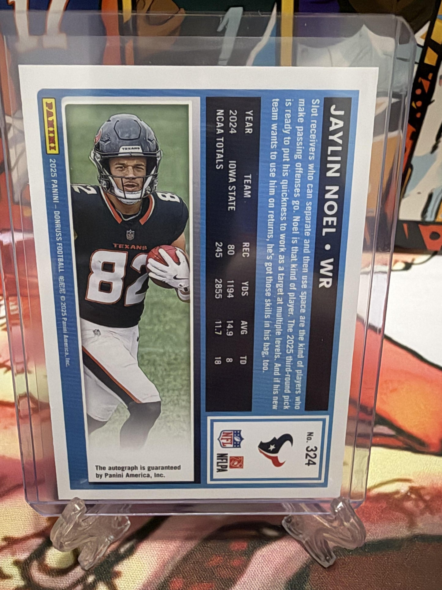 2025 Donruss Jaylin Noel RATED ROOKIE AUTO Orange Parallel #324 Texans RC
