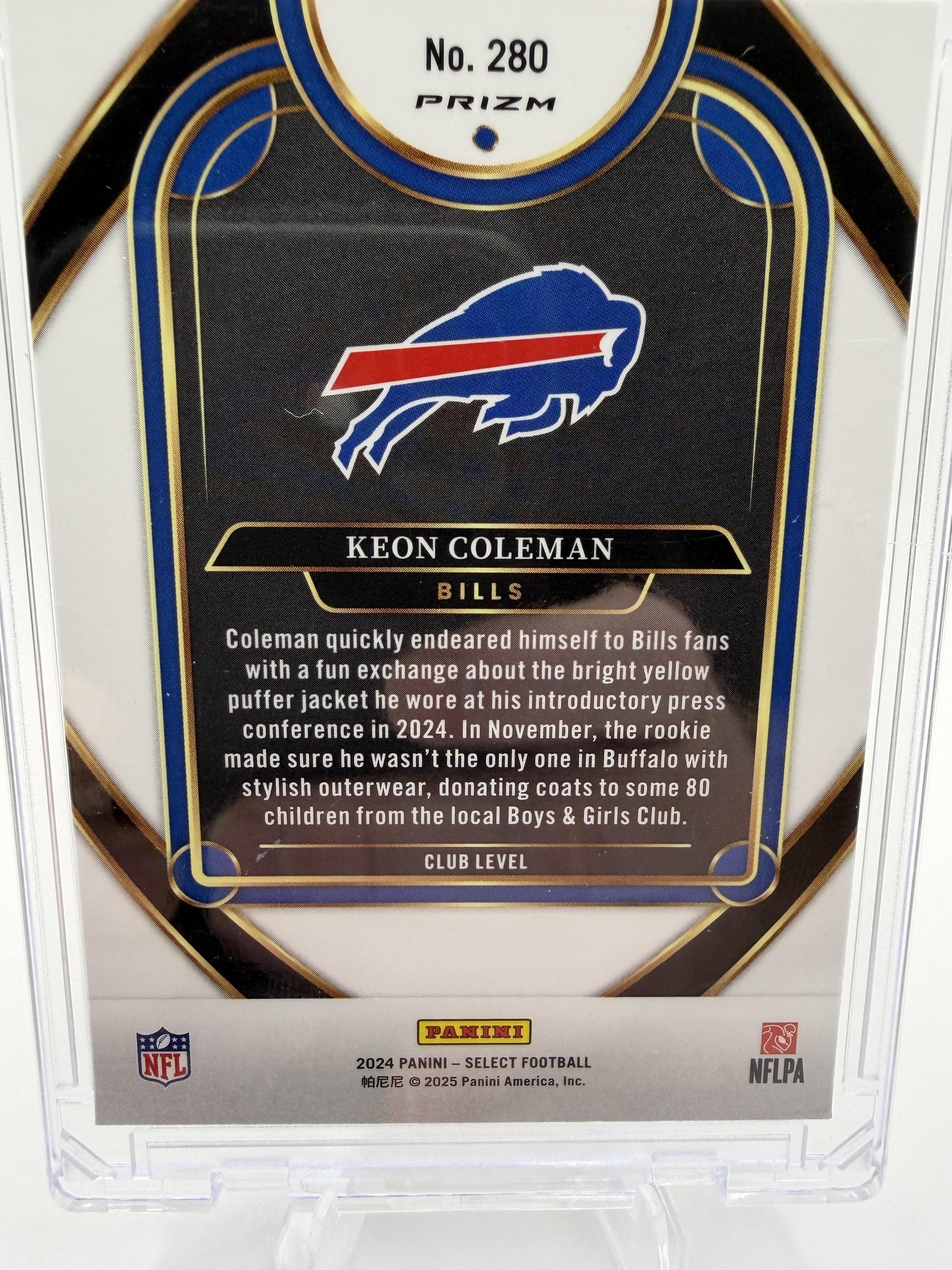 2024 Select Keon Coleman Club Level Red Yellow Shock Prizm Card #280 Bills RC