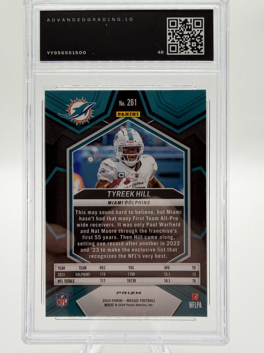 2024 Panini Mosaic Tyreek Hill Reactive Yellow #261 National Pride AG 10 Card