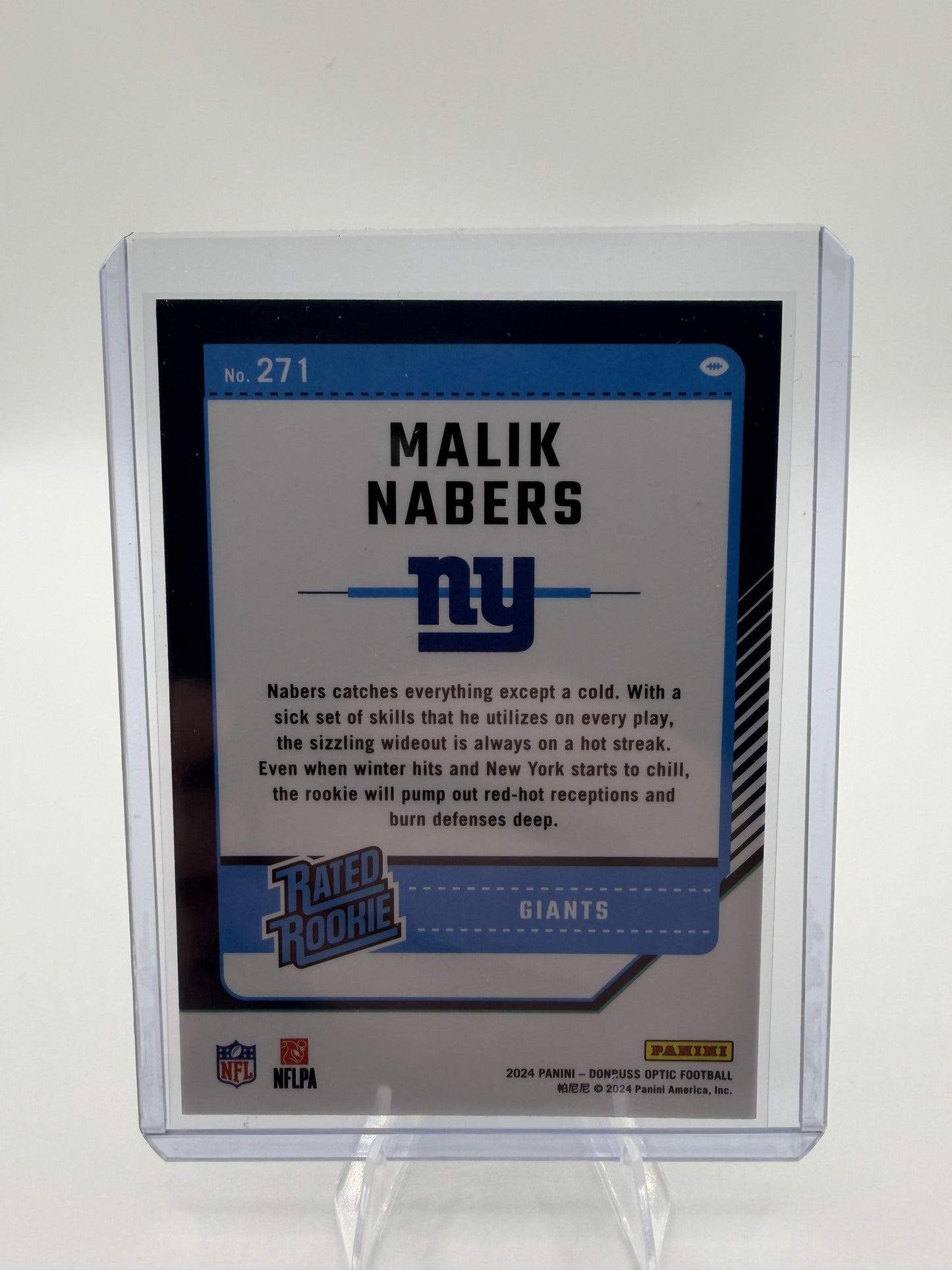 2024 Panini Donruss Optic Malik Nabers Rated Rookie Card #271 Giants WR