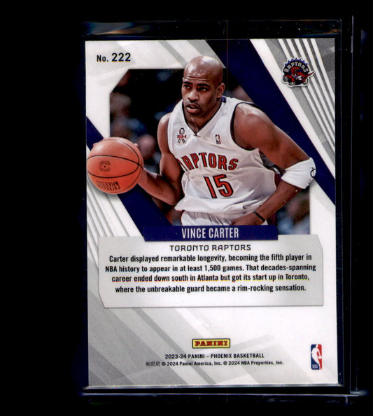 2023-24 Panini Phoenix Vince Carter Teal Lazer #222 Raptors HOF