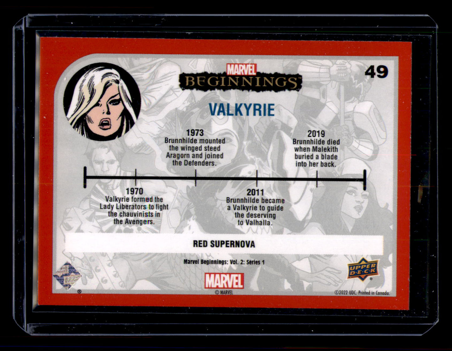 2023 UD Marvel Beginnings Vol 2 Valkyrie Red Supernova Parallel #49 Thor