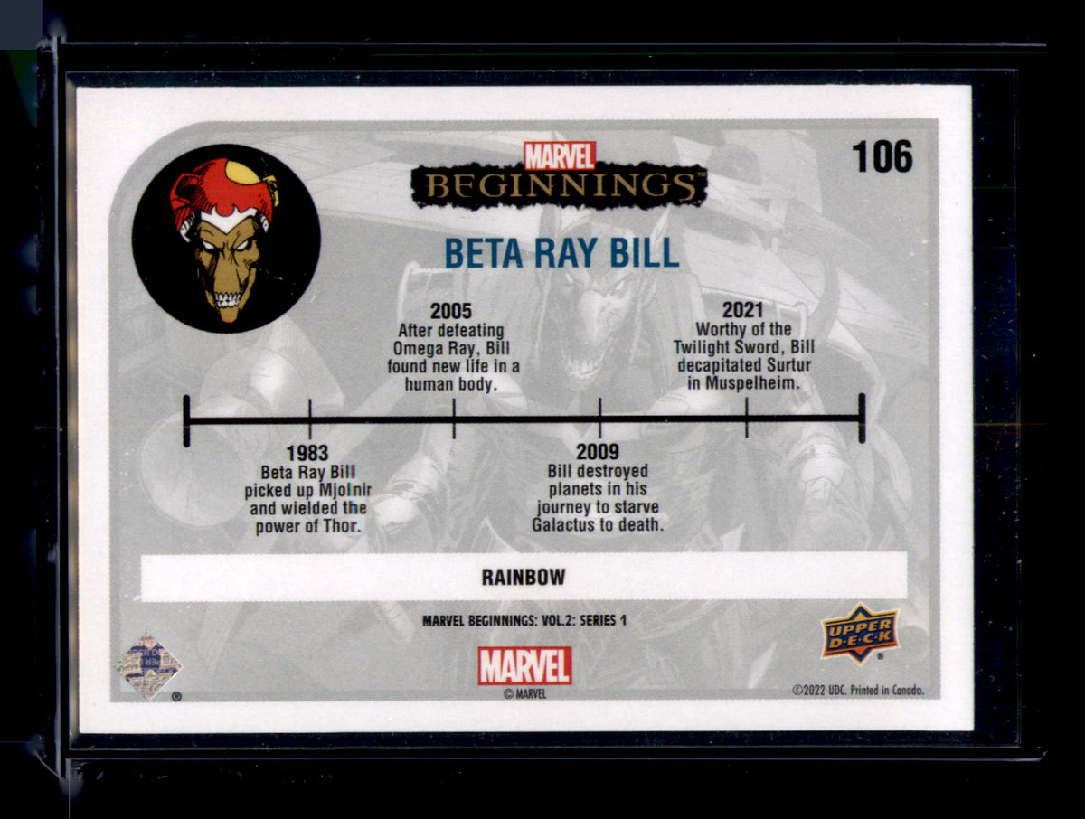 2023 Upper Deck Marvel Beginnings Vol 2 Beta Ray Bill Rainbow Parallel #106