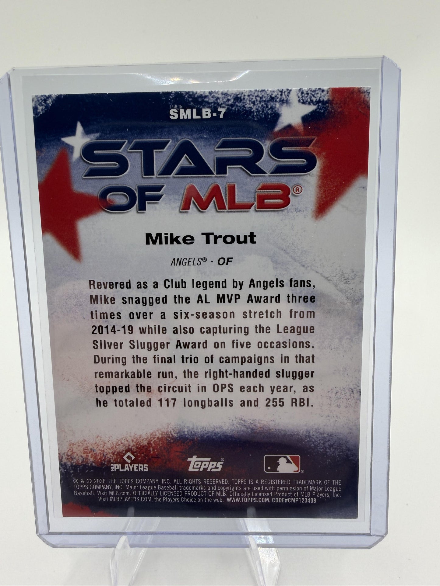 2026 Topps Mike Trout Stars of MLB SMLB-7 Los Angeles Angels Card