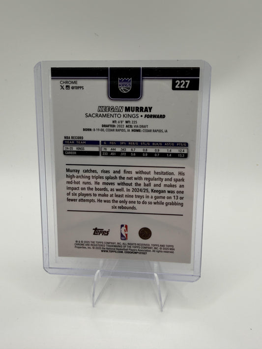 Keegan Murray 2025 Topps Chrome #227 Kings Basketball Card Red White Blue