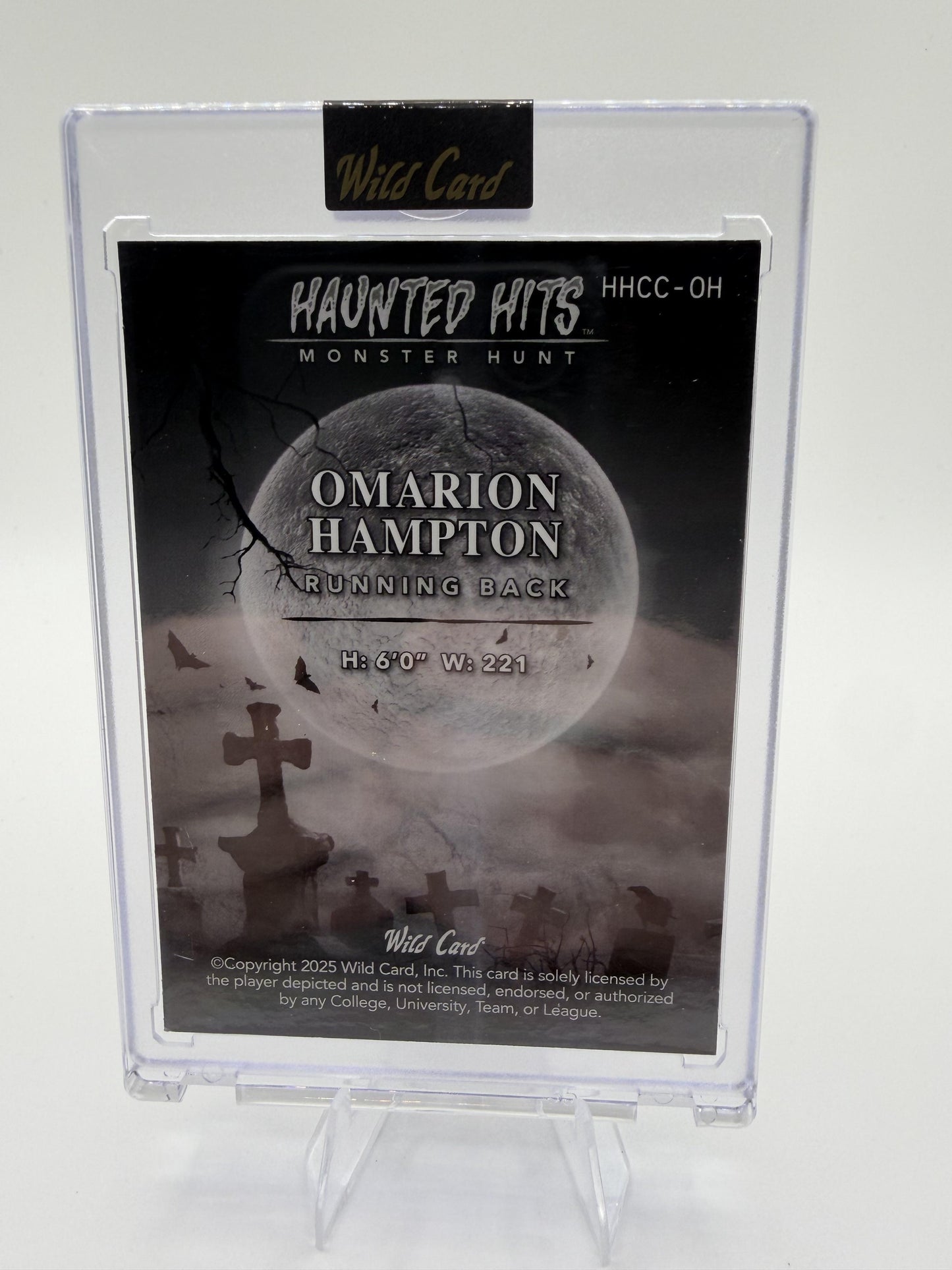 2025 Wild Card Haunted Hits Omarion Hampton #1/4 Rookie Monster Hunt Card RC