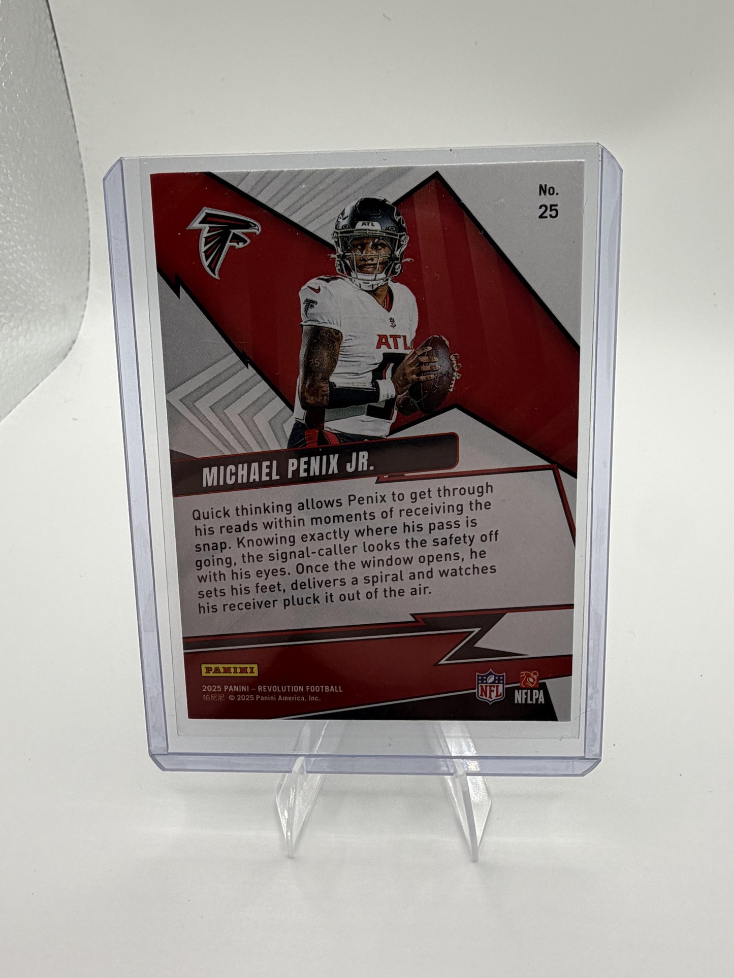 2025 Panini Revolution Michael Penix Jr. Shock Wave Rookie Card #25 Falcons