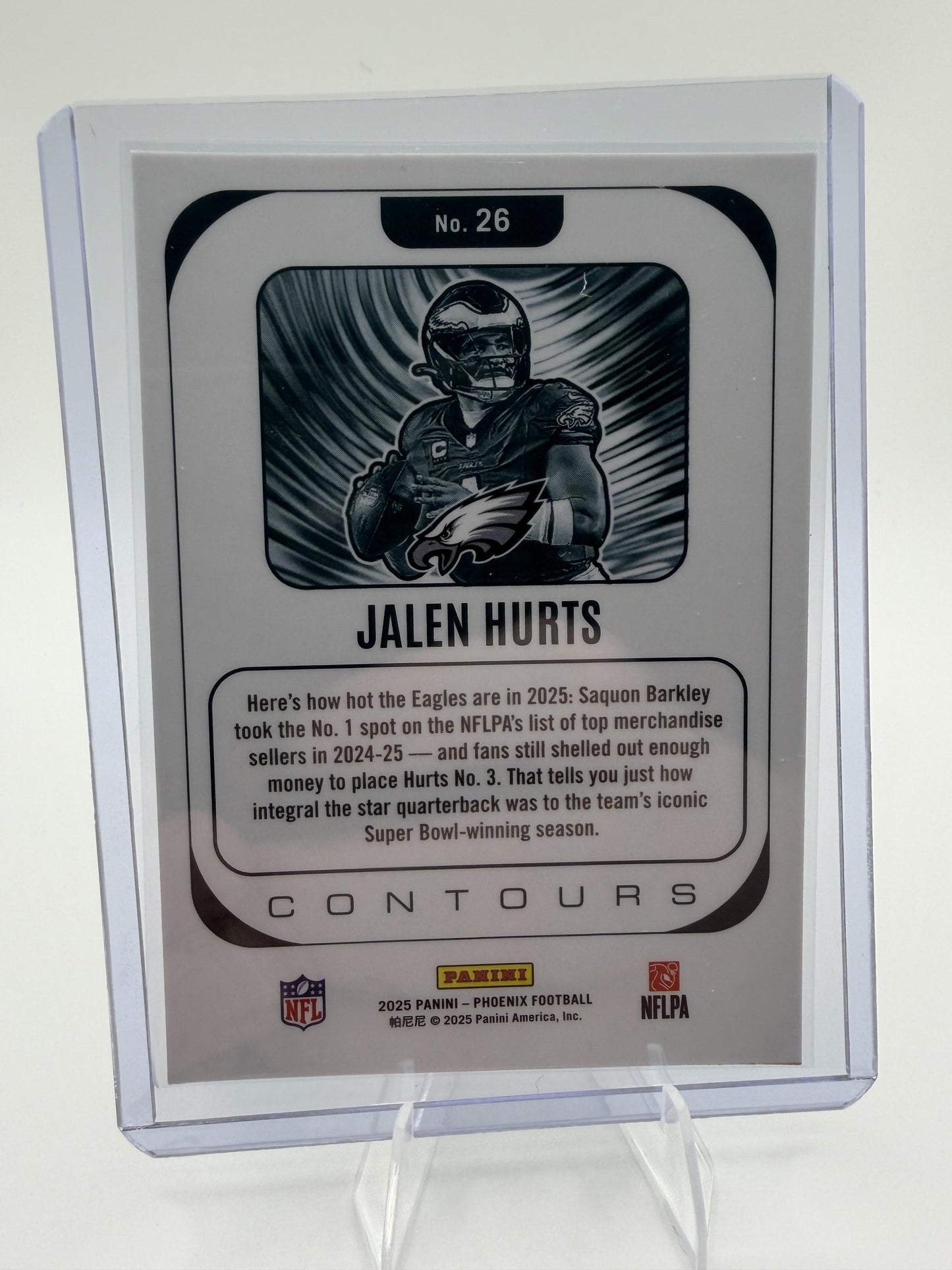 2025 Panini Phoenix Jalen Hurts Contours Insert Card #26 Eagles QB