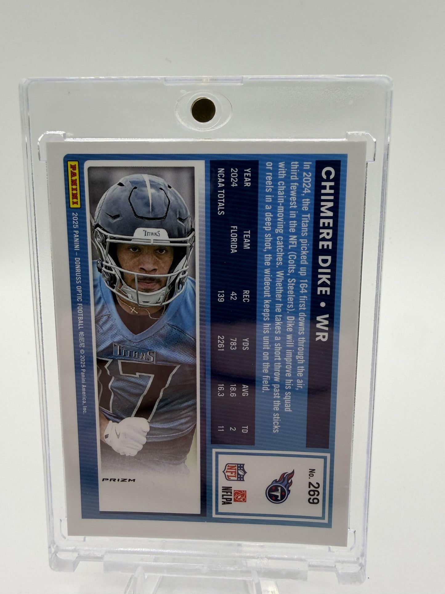 2025 Donruss Optic Chimere Dike Rated Rookie Silver Holo Prizm Card #269 RC
