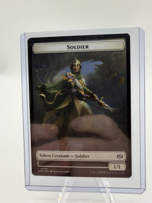 MTG Soldier Token 0004/0005 Double-Sided Tarkir Dragonstorm Magic Card