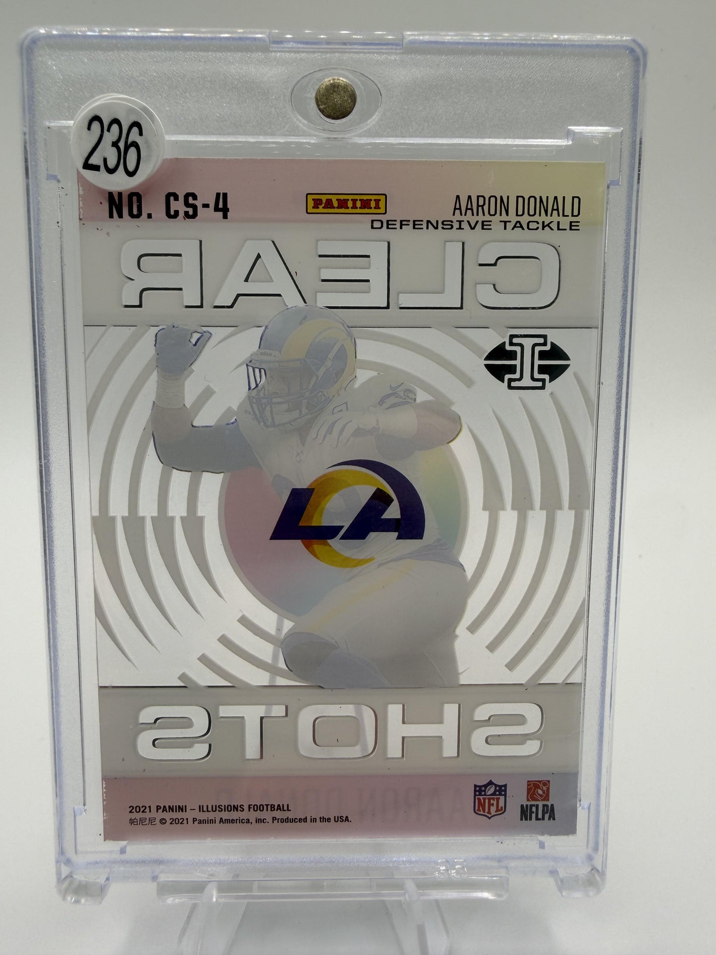 2021 Panini Illusions Aaron Donald Clear Shots Acetate Insert #CS-4 Rams Card