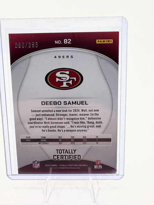 2024 Panini Totally Certified Deebo Samuel Gold Mirror Card /399 #82 49ers