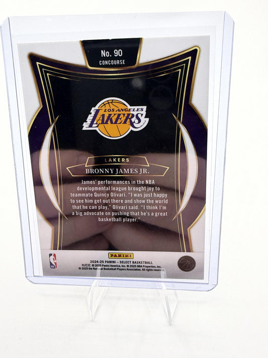 2024-25 Panini Select Bronny James Jr Rookie RC #90 Concourse Lakers