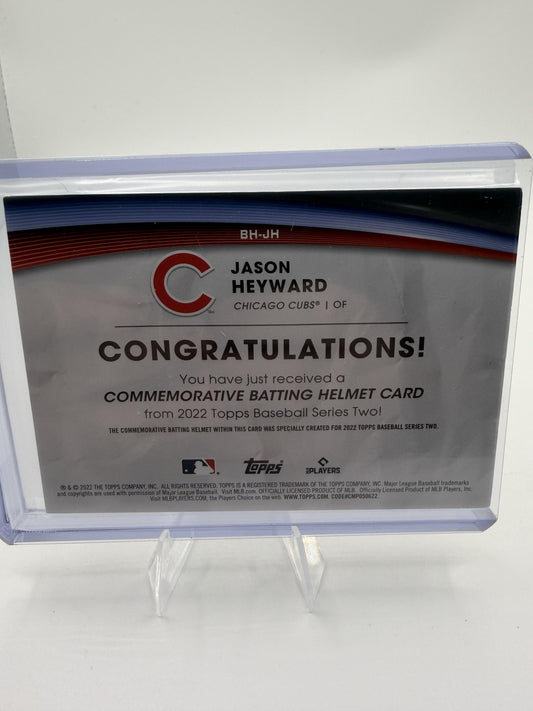 2022 Topps #BH-JH Jason Heyward Batting Helmet Commemorative Relic