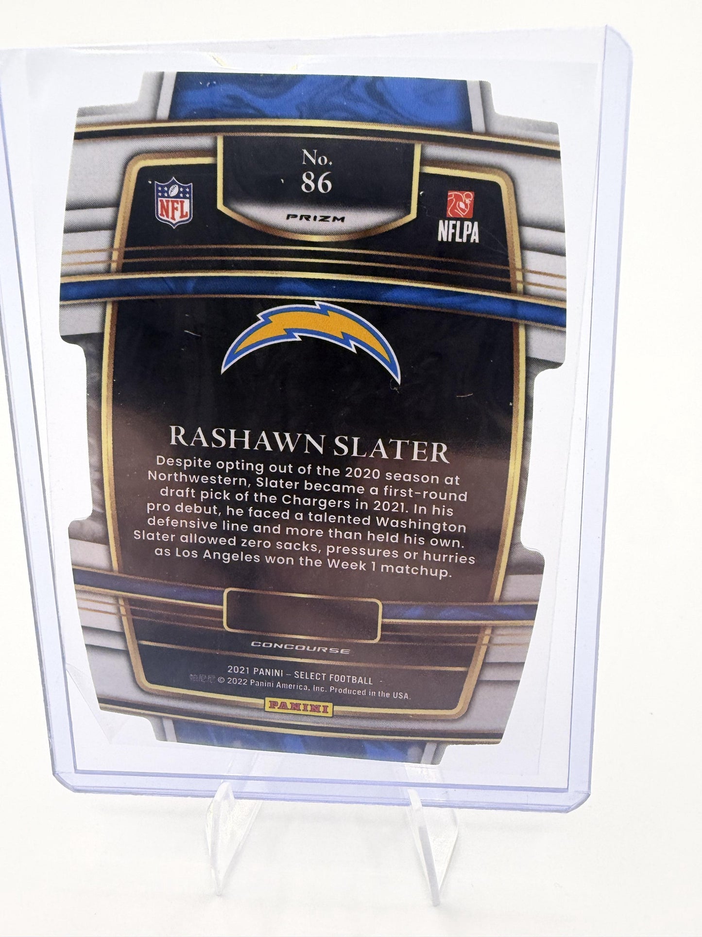 2021 Panini Select Rashawn Slater Silver Prizm Die-Cut Rookie RC Card #86