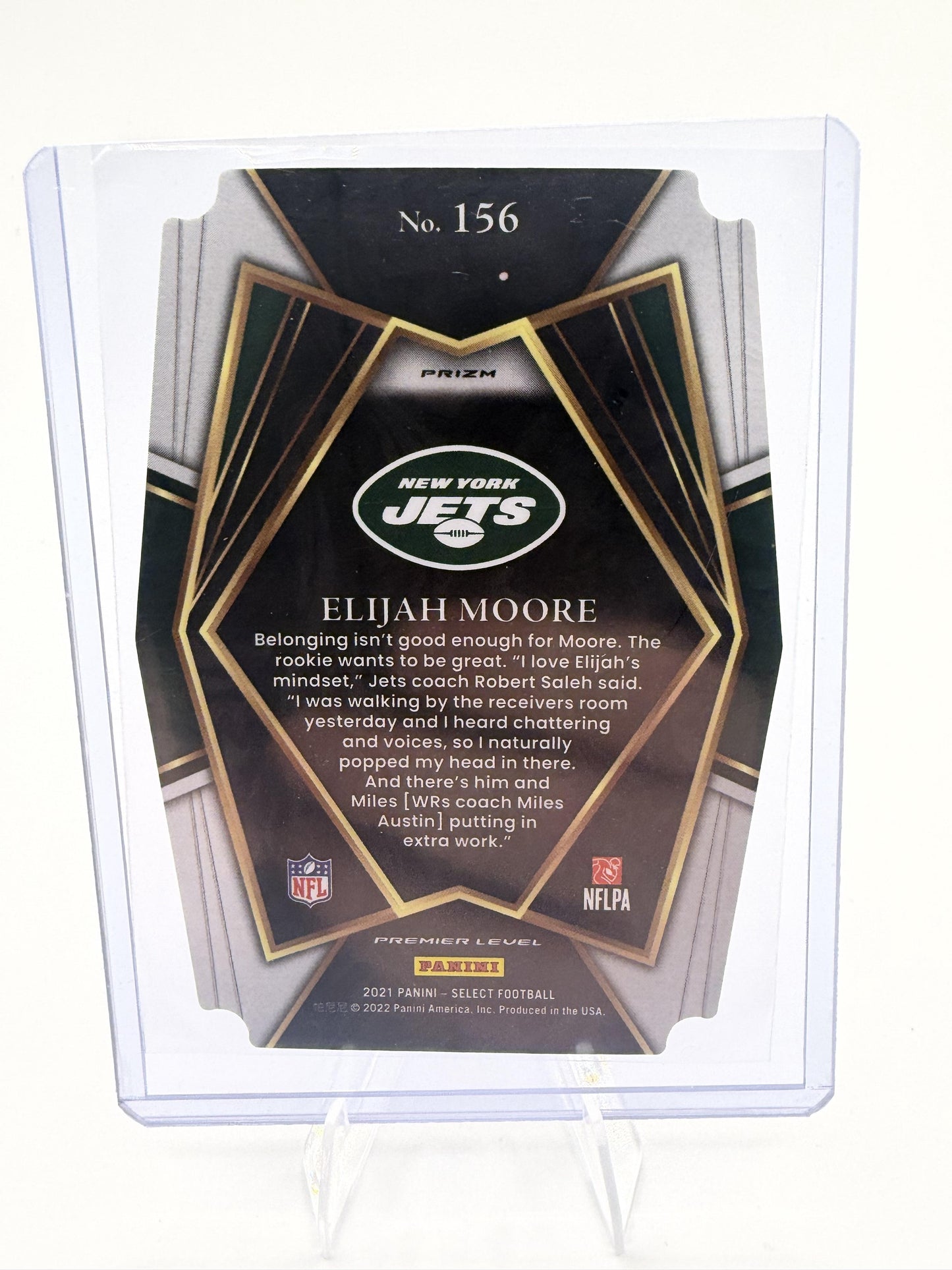 2021 Panini Select Elijah Moore Silver Prizm Premier Level Rookie RC Card #156