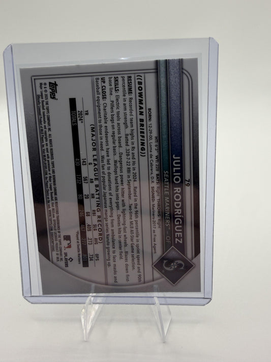 2025 Bowman Chrome Julio Rodriguez Mojo Refractor Card #79 Mariners Mega Box