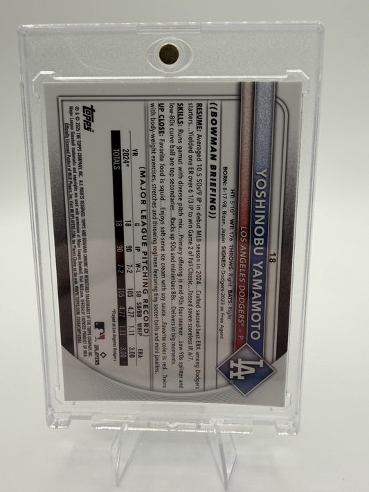 2025 Bowman Chrome Yoshinobu Yamamoto GOLD Mojo Refractor CARD /75 #18