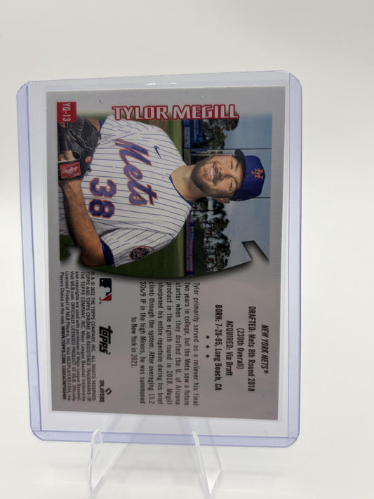 2022 Topps Chrome Tylor Megill Youthquake RC Insert Refractor #YQ-13 Mets Card