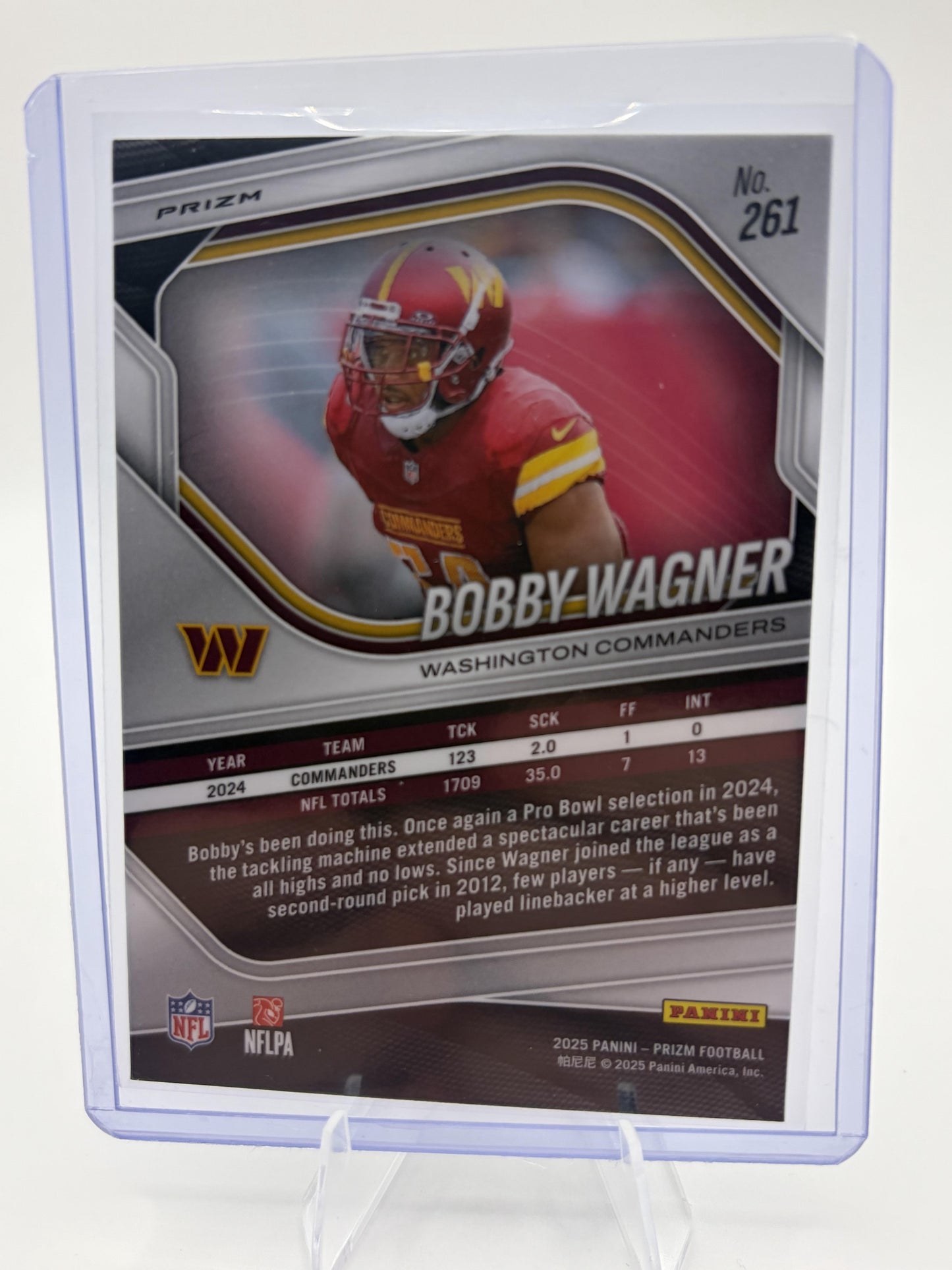 2025 Prizm Bobby Wagner White Disco Prizm #261 Commanders Card