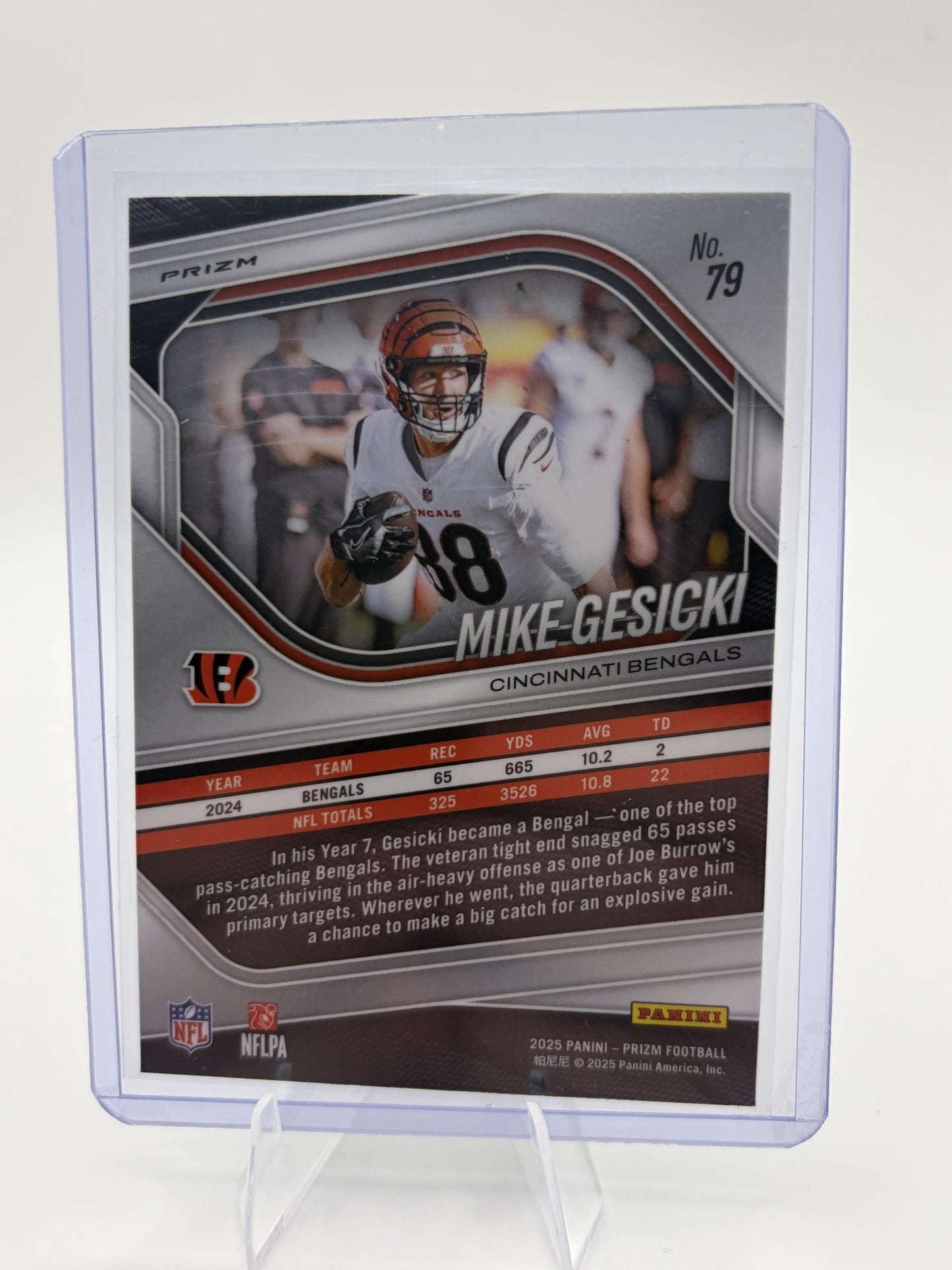 2025 Panini Prizm Mike Gesicki White Disco Prizm Card #79 Bengals