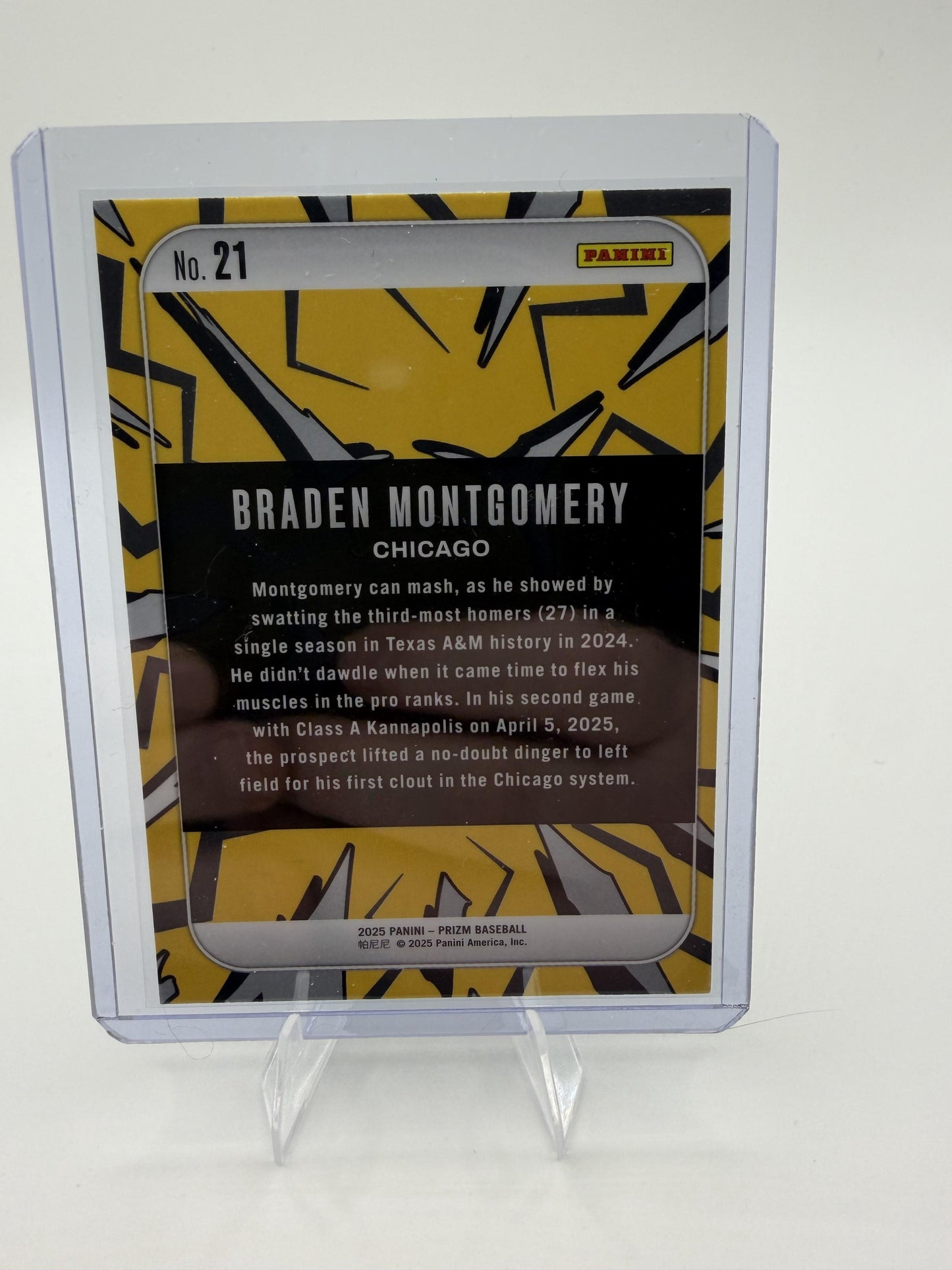 2025 Panini Prizm Baseball Braden Montgomery Dingers! Insert Card Chicago #21