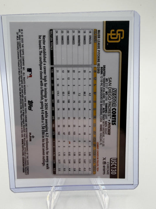 2025 Topps Chrome Nestor Cortes Refractor Card #USC130 Padres