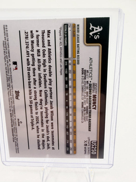 2025 Topps Update Max Muncy RC #US250 Holo Foil Oakland A's Baseball Card