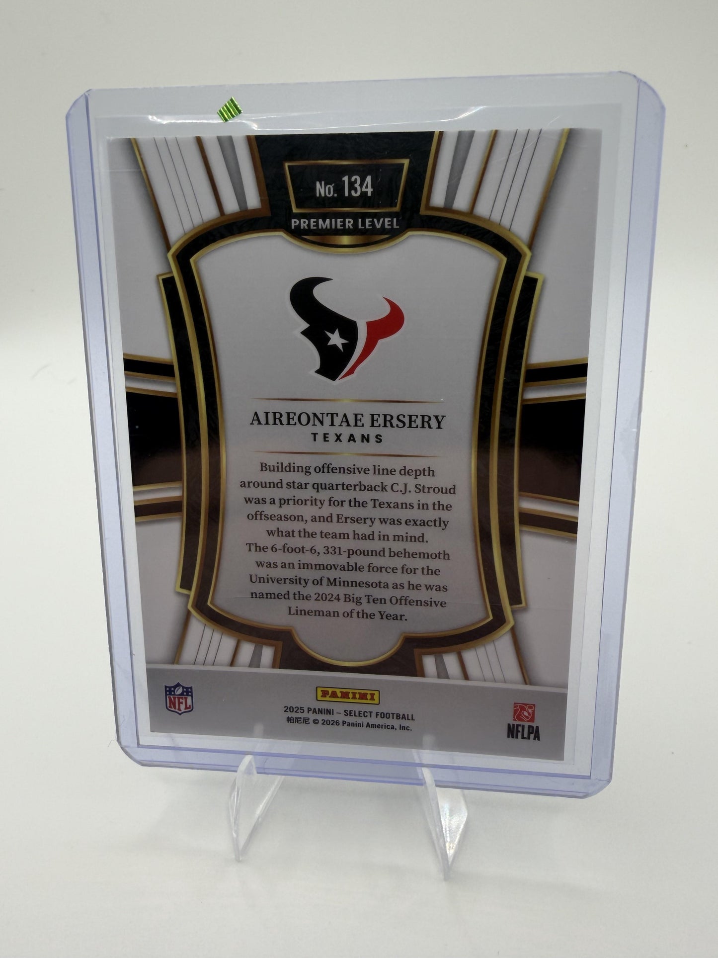 2025 Panini Select Aireontae Ersery RC Rookie Card #134 Texans Premier