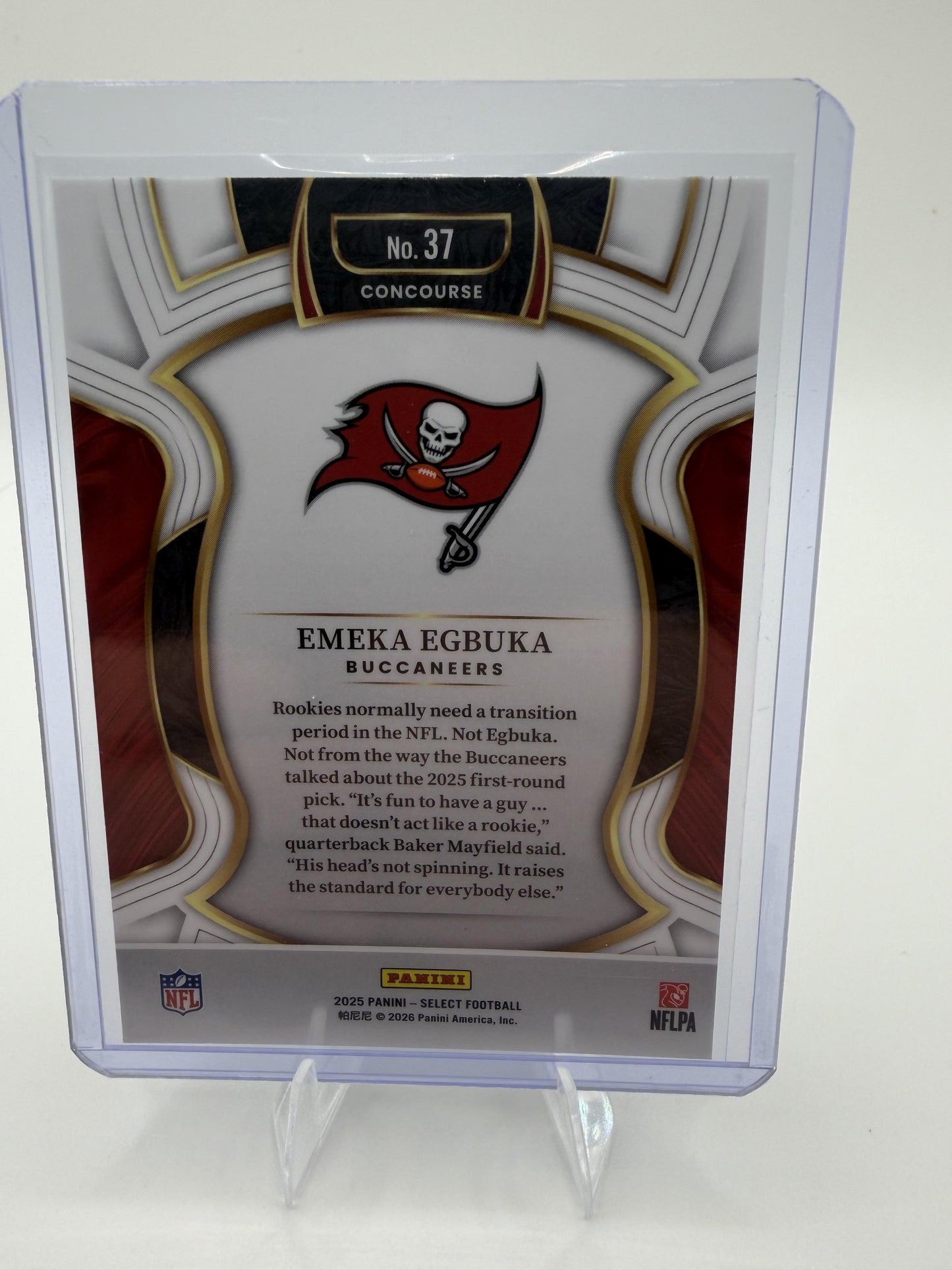 2025 Panini Select Emeka Egbuka Rookie RC Card #37 Buccaneers Concourse