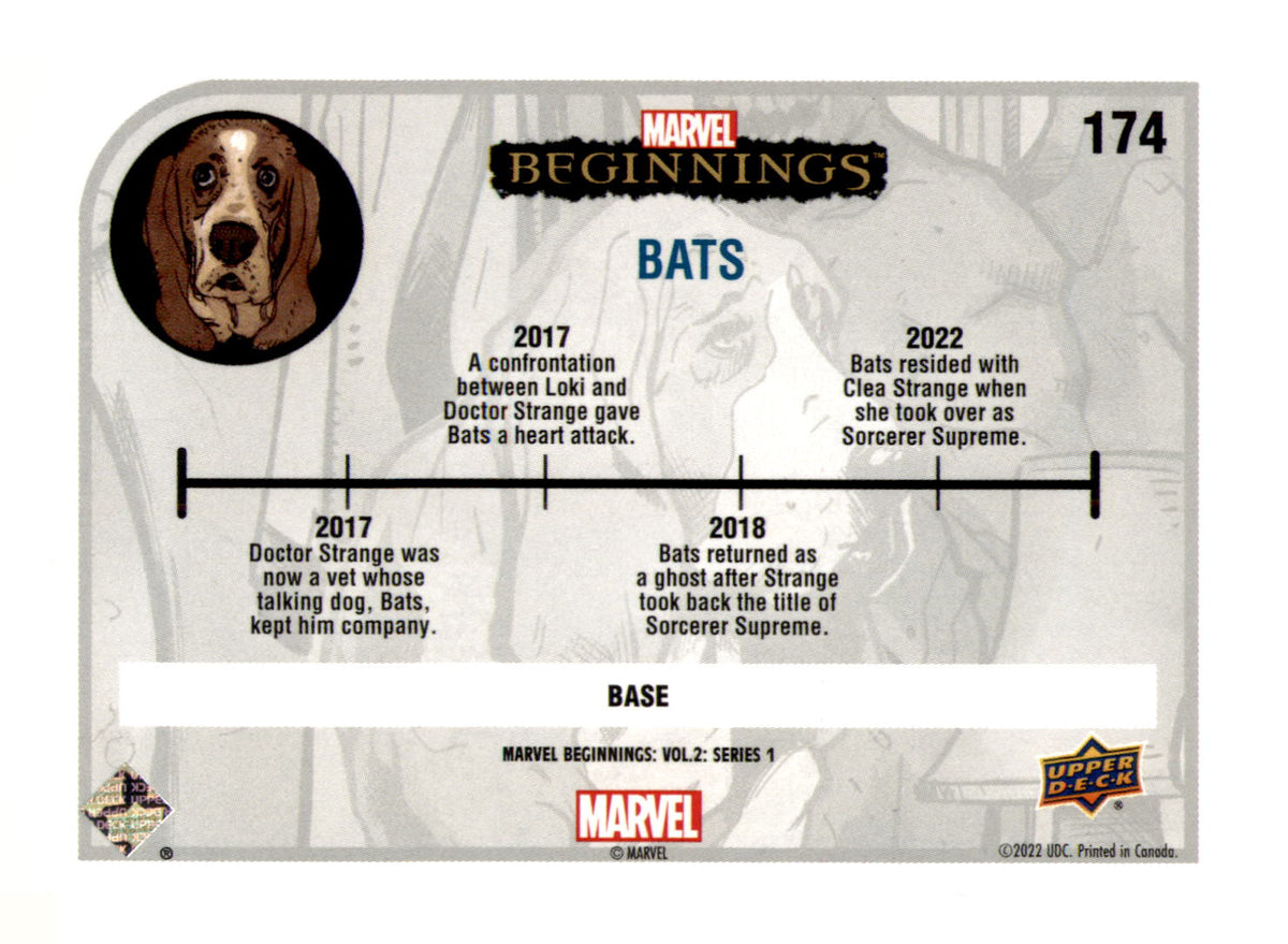 2022 Upper Deck Marvel Beginnings Volume 2, Series 1 Bats Card