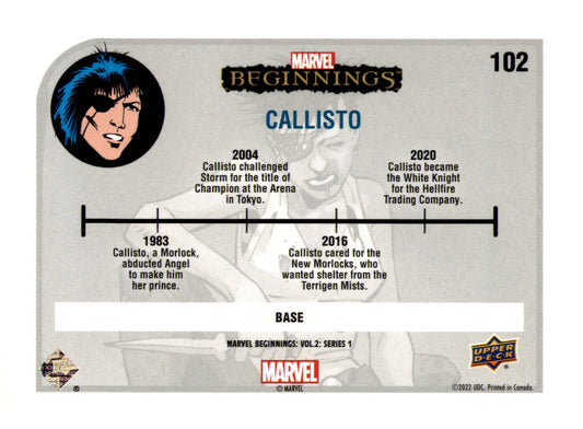 2022 Upper Deck Marvel Beginnings Volume 2, Series 1 Callisto Card