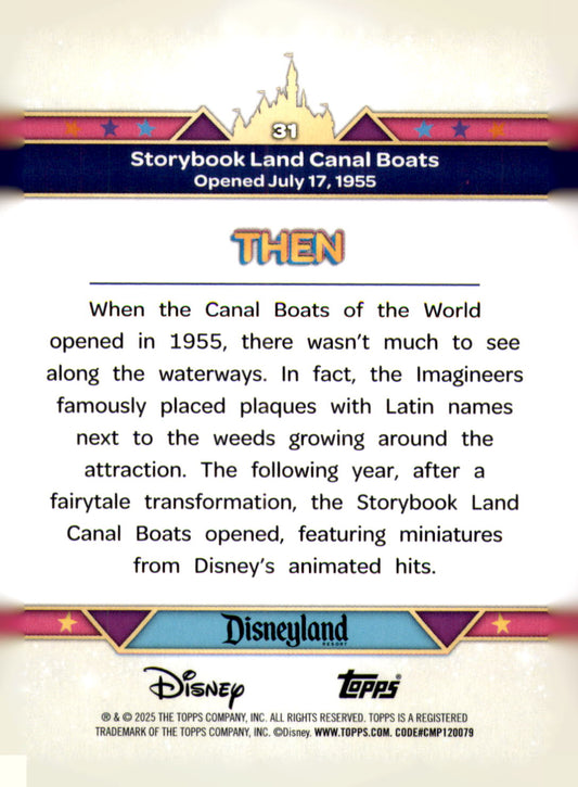 2025 Topps Disneyland 70th Storybook Land Canal Boats Card