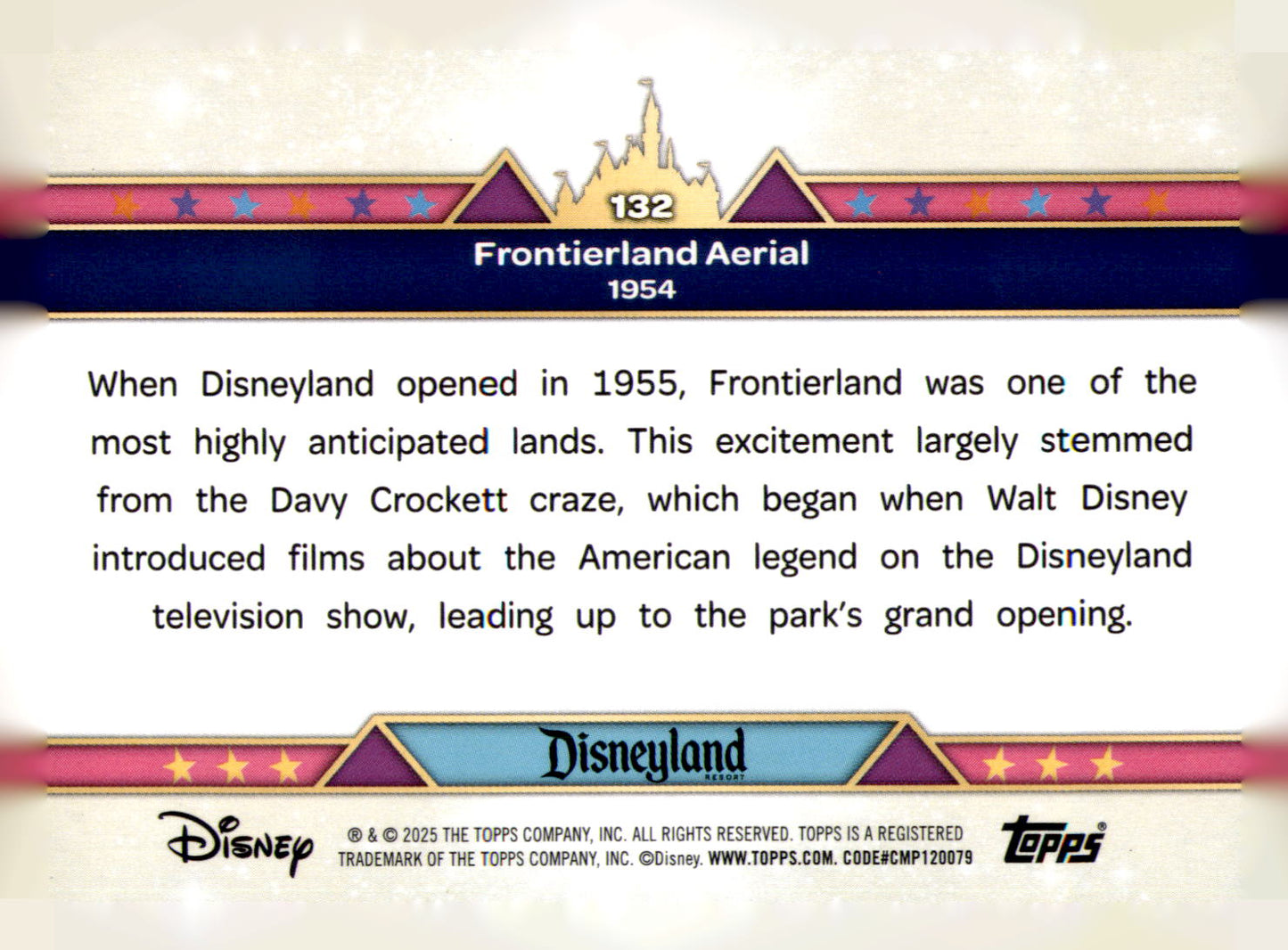 2025 Topps Disneyland 70th Anniversary Frontierland Aerial Card