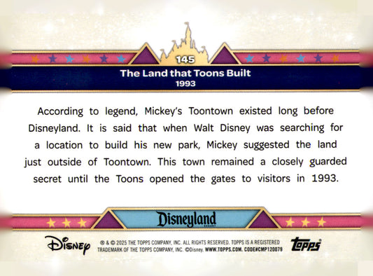 2025 Topps Disneyland 70th Anniversary The Land that Toons Built Card