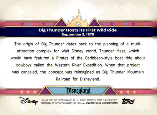 2025 Topps Disneyland 70th Big Thunder Hosts its First Wild Ride Card