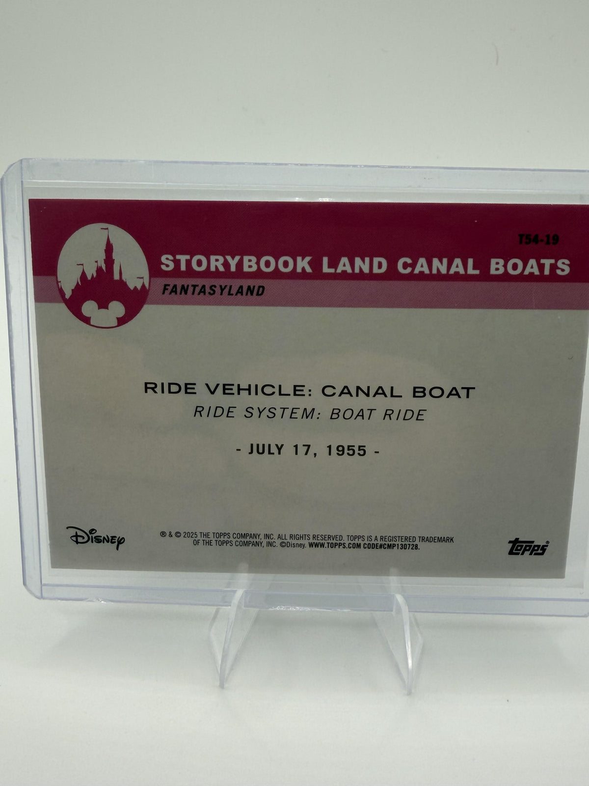 2025 Topps Disneyland 70th Anniversary Canal Boat T54-19 Rainbow Foil On Wheels