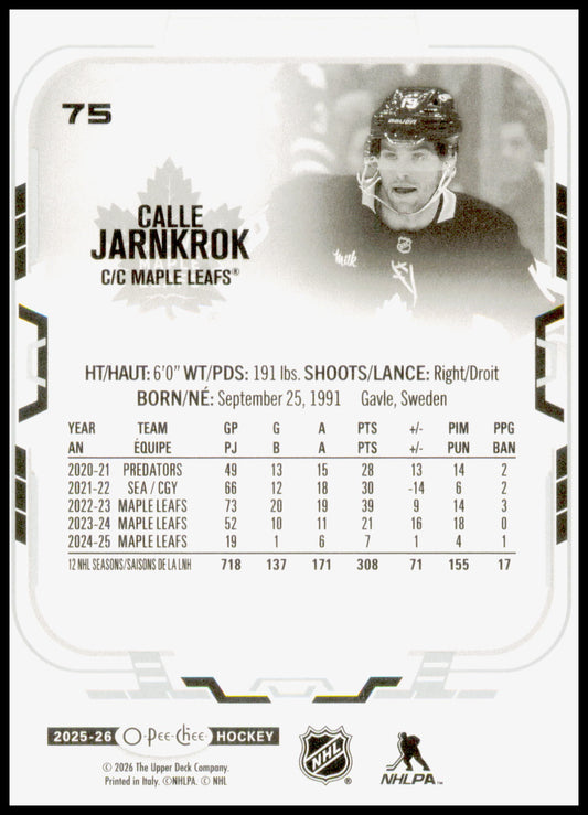 2025-26 O-Pee-Chee Calle Jarnkrok Card